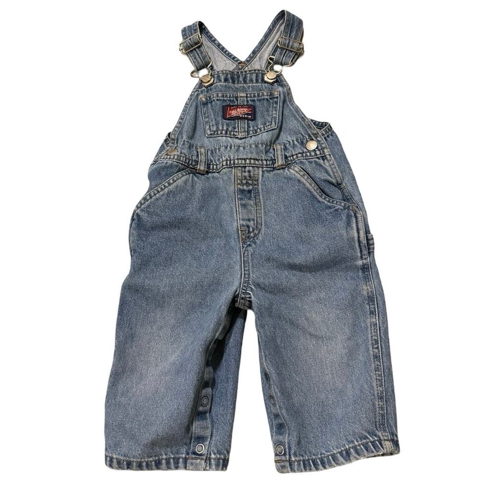 baby boy 6-12 Old Navy Gap First Moments overalls denim cotton blue